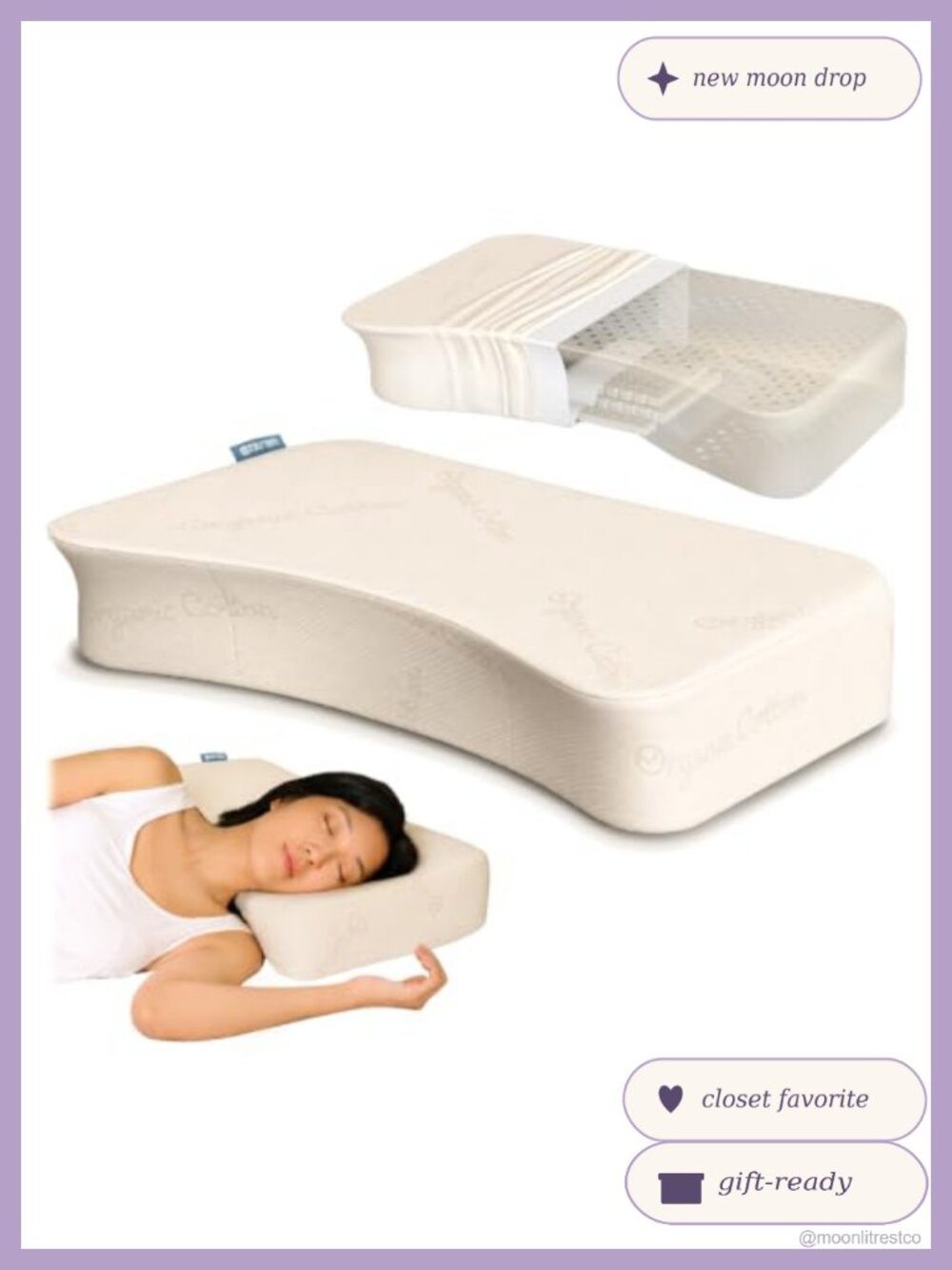 Flat-Top Cervical Neck Pillow 100% Natural Latex Adjustable Support for Side